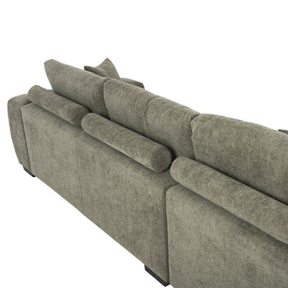 LEFT CORNER SOFA COVEN GREEN FABRIC 298x102-208x85