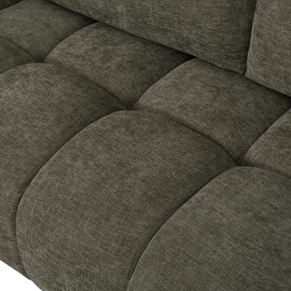 LEFT CORNER SOFA COVEN GREEN FABRIC 298x102-208x85