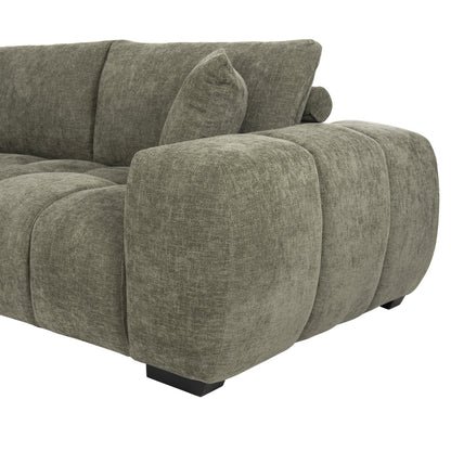 LEFT CORNER SOFA COVEN GREEN FABRIC 298x102-208x85
