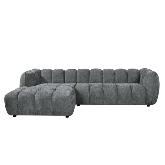 ΚΑΝΑΠΕΣ ΓΩΝΙΑ (ΑΡΙΣΤΕΡΗ) LYKKE ΓΚΡΙ ΥΦΑΣΜΑ 280x89-165x70