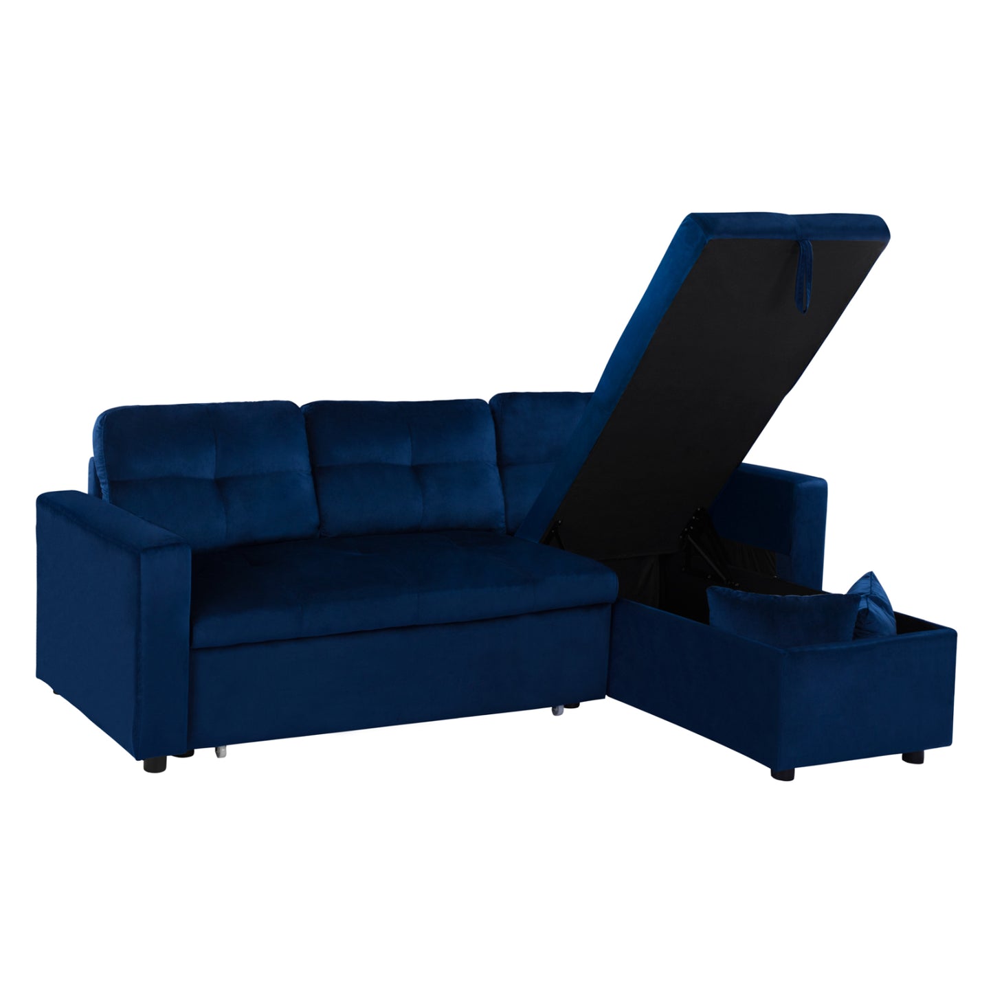 ΚΑΝΑΠΕΣ ΓΩΝΙΑ ΚΡΕΒΑΤΙ WAYNE ΒΕΛΟΥΔΟ ΜΠΛΕ 224x147x85