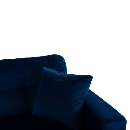 ΚΑΝΑΠΕΣ ΓΩΝΙΑ ΚΡΕΒΑΤΙ WAYNE ΒΕΛΟΥΔΟ ΜΠΛΕ 224x147x85