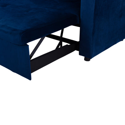 ΚΑΝΑΠΕΣ ΓΩΝΙΑ ΚΡΕΒΑΤΙ WAYNE ΒΕΛΟΥΔΟ ΜΠΛΕ 224x147x85