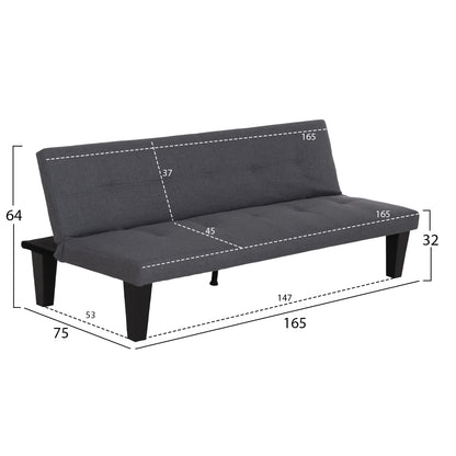 ΚΑΝΑΠΕΣ ΚΡΕΒΑΤΙ 3ΘΕΣΙΟΣ KORO ΓΚΡΙ PU ΔΕΡΜΑ 165x75x64