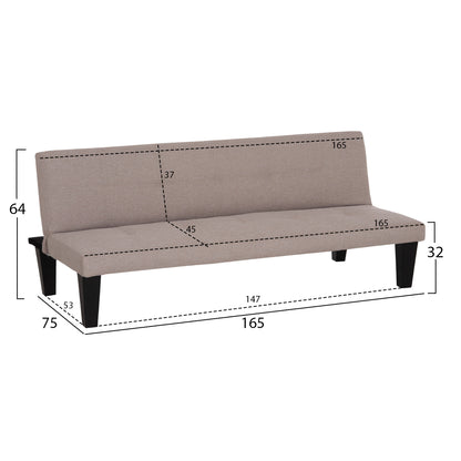 ΚΑΝΑΠΕΣ ΚΡΕΒΑΤΙ 3ΘΕΣΙΟΣ KORO ΜΠΕΖ PU ΔΕΡΜΑ 165x75x64