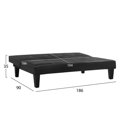ΚΑΝΑΠΕΣ ΚΡΕΒΑΤΙ 3Θ ΜΑΥΡΟΣ PU ΜΕ ΓΑΖΙΑ 186x90x82