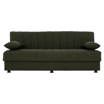 ΚΑΝΑΠΕΣ ΚΡΕΒΑΤΙ ANDRI ΤΡΙΘΕΣΙΟΣ DARK OLIVE 180x72x77