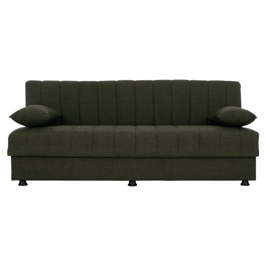 ΚΑΝΑΠΕΣ ΚΡΕΒΑΤΙ ANDRI ΤΡΙΘΕΣΙΟΣ DARK OLIVE 180x72x77