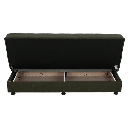 ΚΑΝΑΠΕΣ ΚΡΕΒΑΤΙ ANDRI ΤΡΙΘΕΣΙΟΣ DARK OLIVE 180x72x77