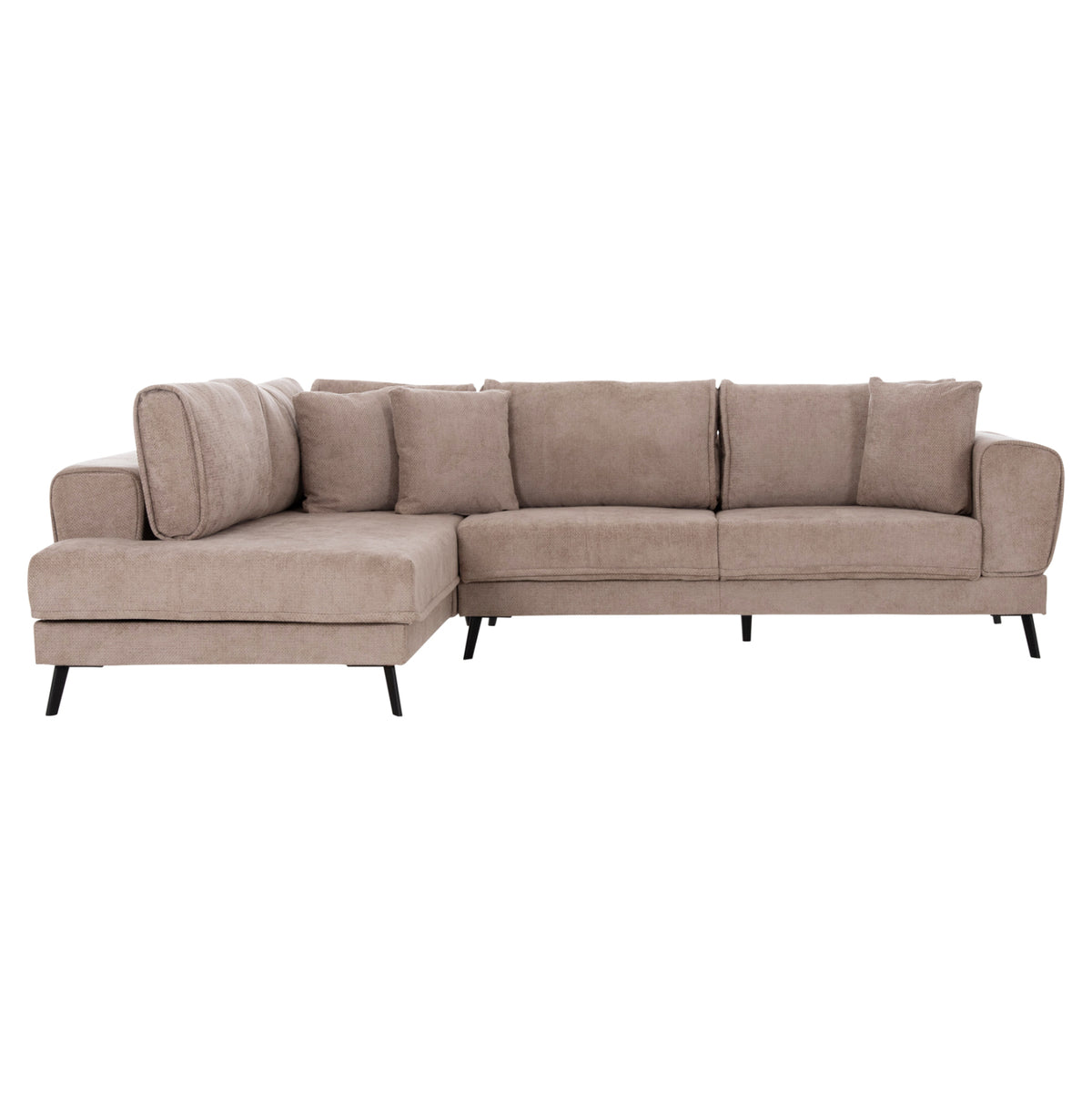 ZENORA LEFT CORNER SOFA BED BEIGE FABRIC 303x214x80