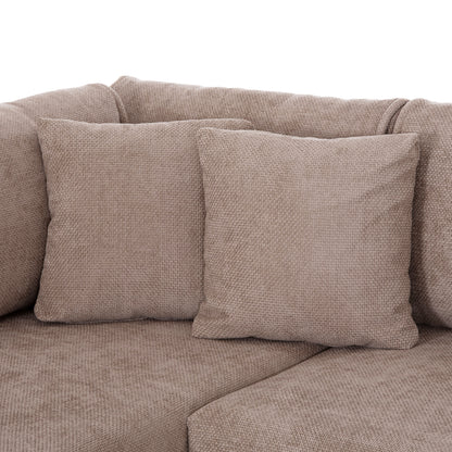 ZENORA LEFT CORNER SOFA BED BEIGE FABRIC 303x214x80