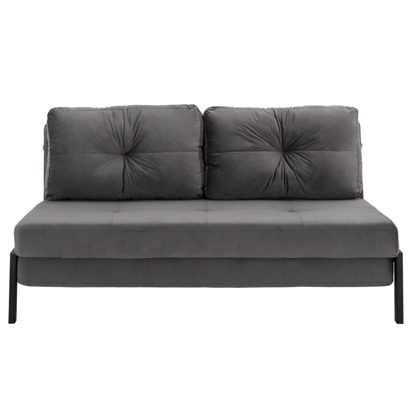 2½-SEATER GREY VELVET SOFA BED 151x92x66