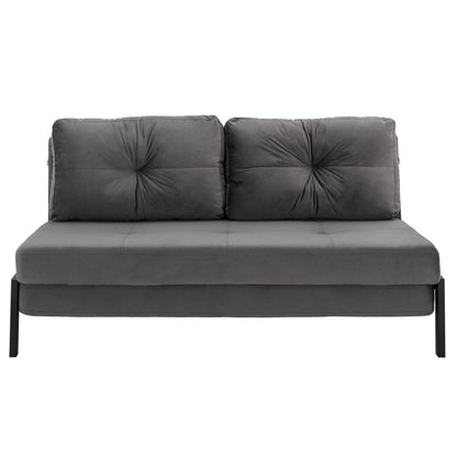 2½-SEATER GREY VELVET SOFA BED 151x92x66