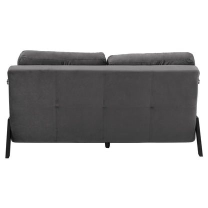 2½-SEATER GREY VELVET SOFA BED 151x92x66