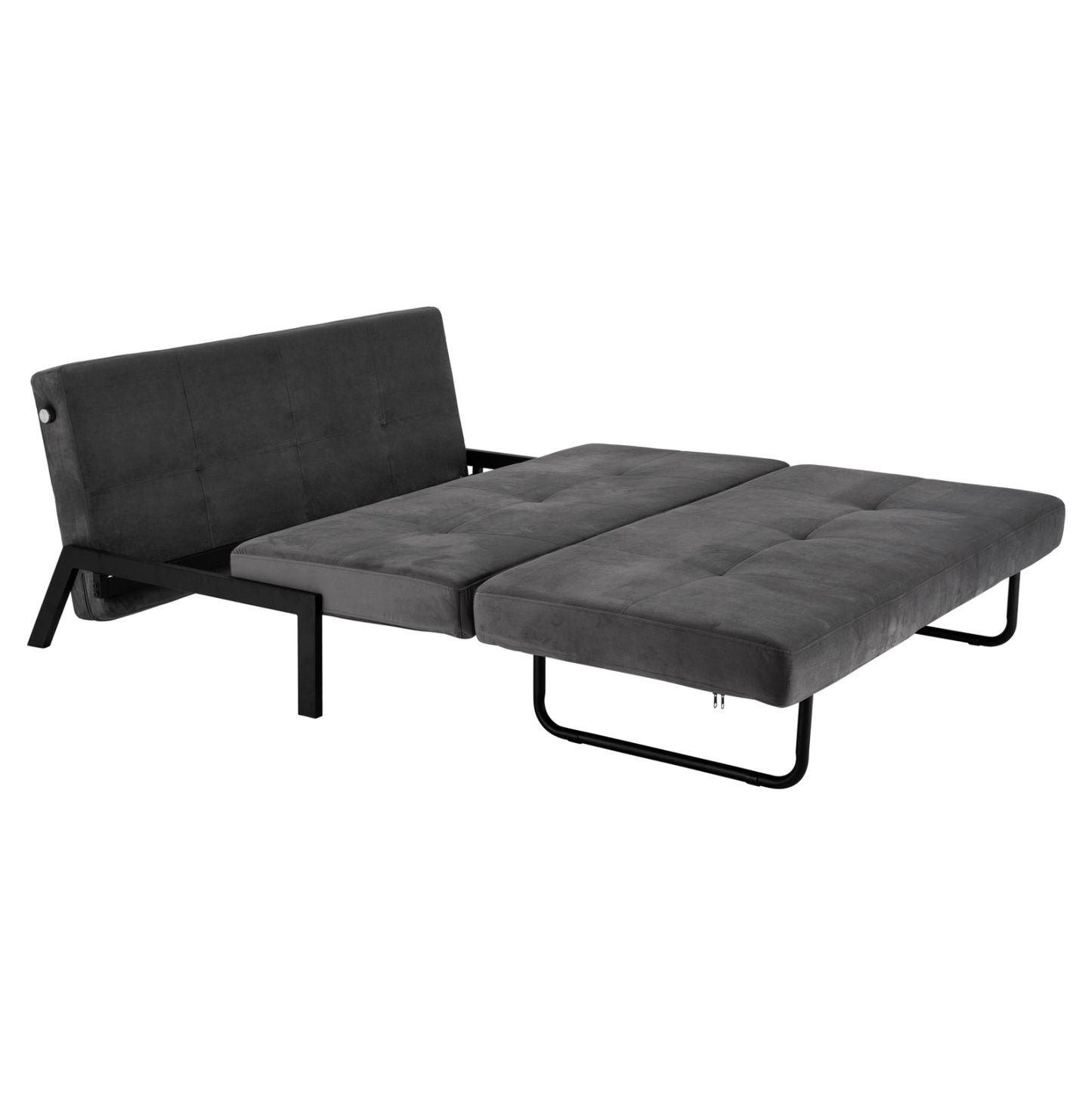 2½-SEATER GREY VELVET SOFA BED 151x92x66