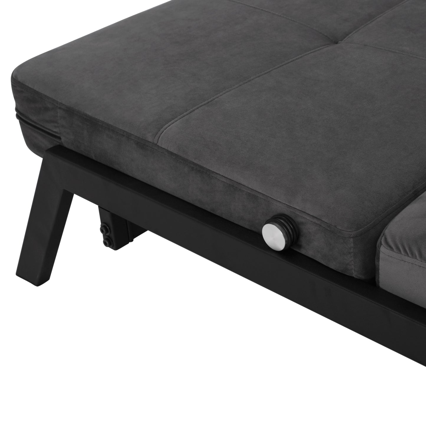 2½-SEATER GREY VELVET SOFA BED 151x92x66