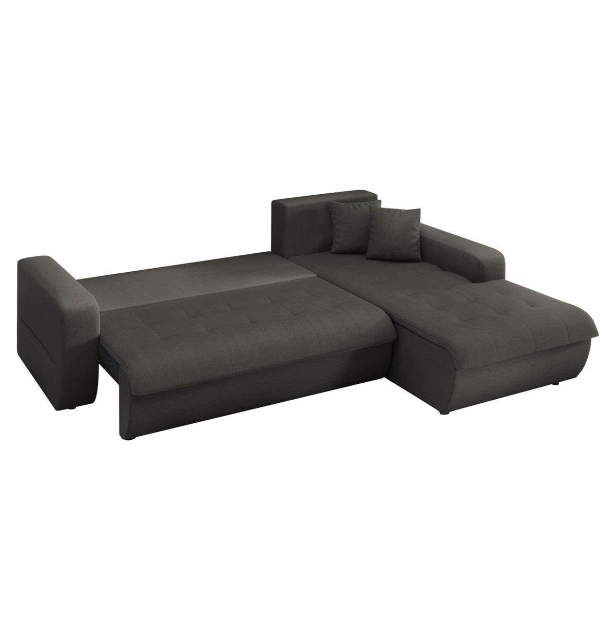 KANSO RIGHT CORNER SOFA BED GREY FABRIC 244x188x80