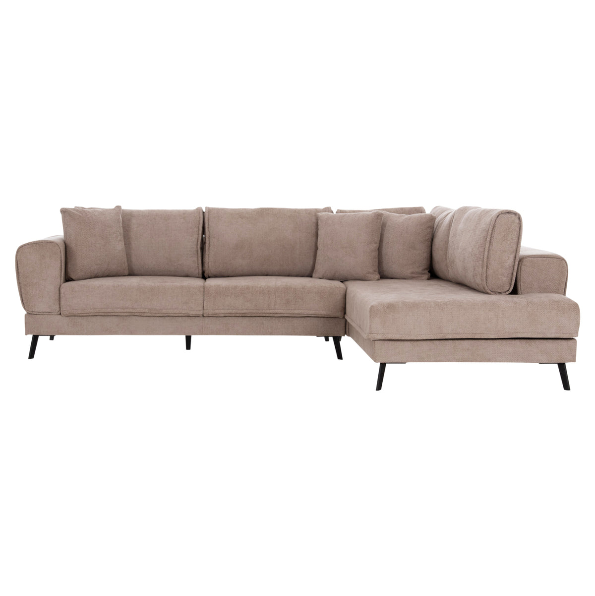 ZENORA RIGHT CORNER SOFA BED BEIGE FABRIC 303x214x80