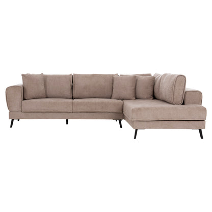 ZENORA RIGHT CORNER SOFA BED BEIGE FABRIC 303x214x80