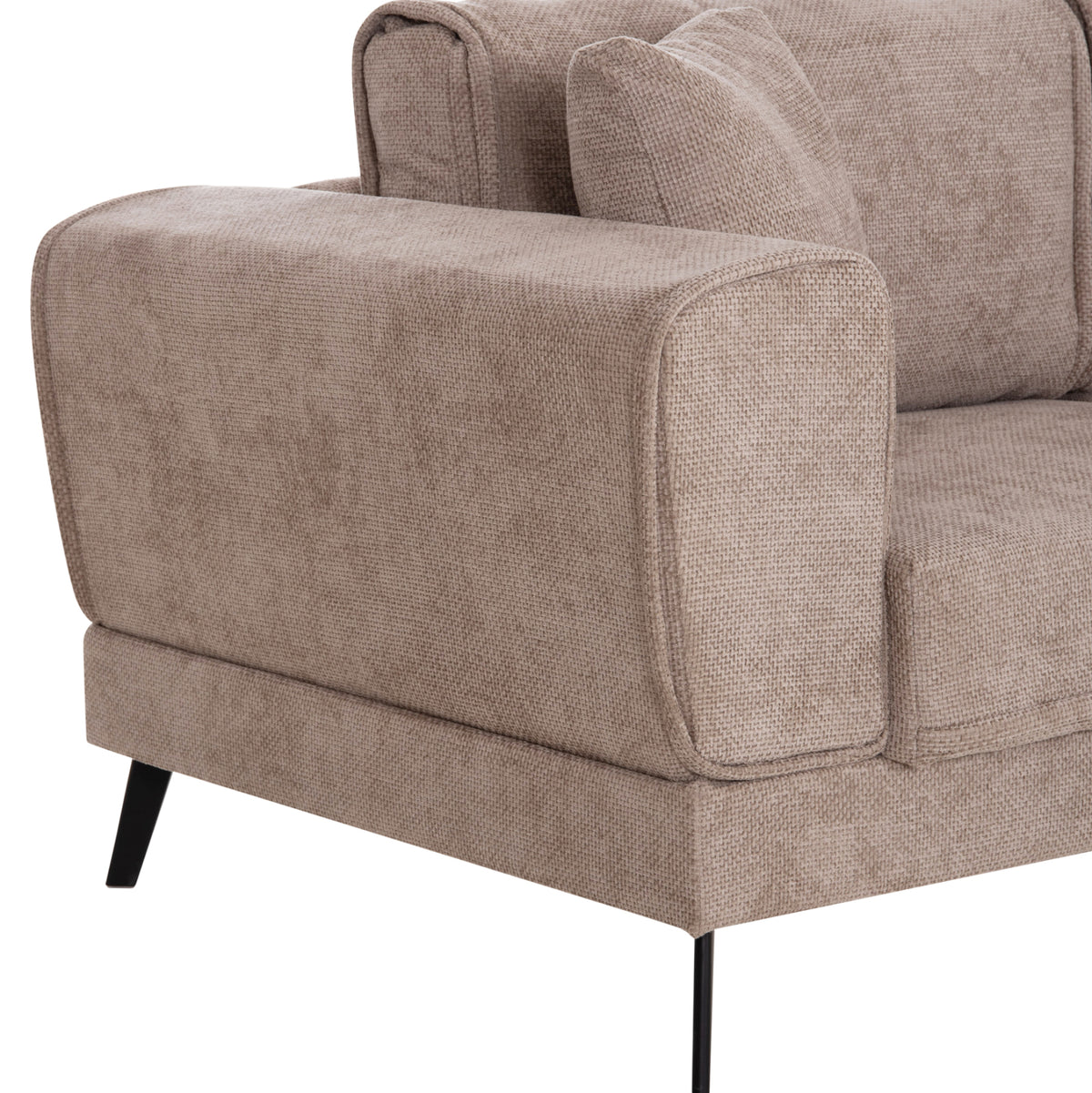 ZENORA RIGHT CORNER SOFA BED BEIGE FABRIC 303x214x80