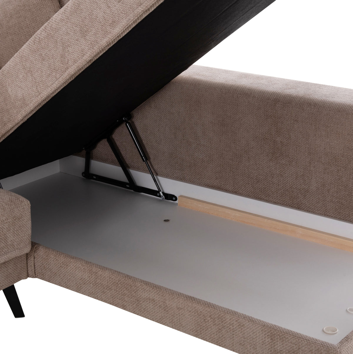 ZENORA RIGHT CORNER SOFA BED BEIGE FABRIC 303x214x80