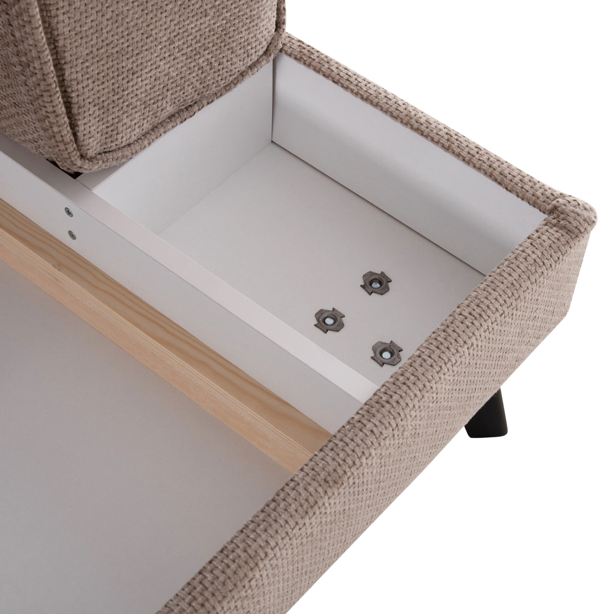 ZENORA RIGHT CORNER SOFA BED BEIGE FABRIC 303x214x80