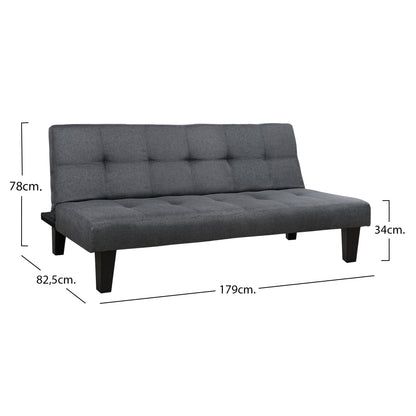 ΚΑΝΑΠΕΣ ΚΡΕΒΑΤΙ ΜΕ ΥΦΑΣΜΑ ΓΚΡΙ ΑΝΘΡΑΚΙ 180x82.5x78