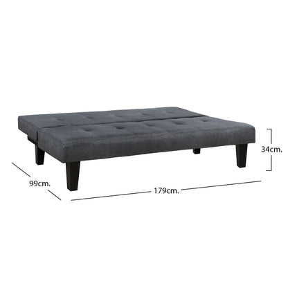 ΚΑΝΑΠΕΣ ΚΡΕΒΑΤΙ ΜΕ ΥΦΑΣΜΑ ΓΚΡΙ ΑΝΘΡΑΚΙ 180x82.5x78