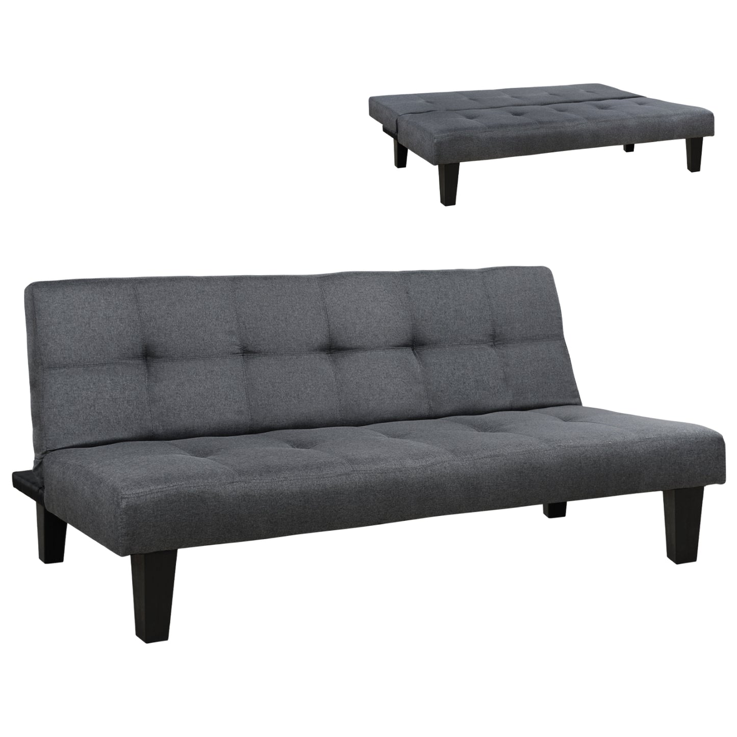 ΚΑΝΑΠΕΣ ΚΡΕΒΑΤΙ ΜΕ ΥΦΑΣΜΑ ΓΚΡΙ ΑΝΘΡΑΚΙ 180x82.5x78