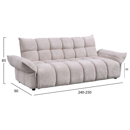 ΚΑΝΑΠΕΣ ΚΡΕΒΑΤΙ MELU ΜΠΕΖ ΥΦΑΣΜΑ-ΚΑΘΙΣΜΑ POCKET SPRINGS 240-250x90x85