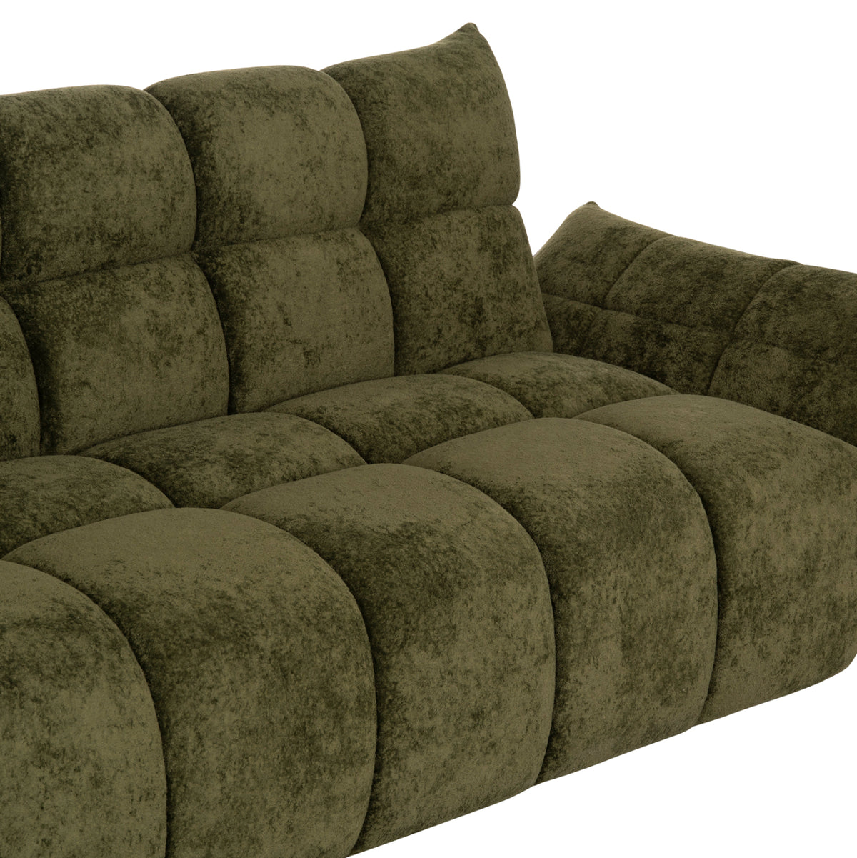 MELU SOFA BED GREEN FABRIC SEAT POCKET SPRINGS 245x90x85
