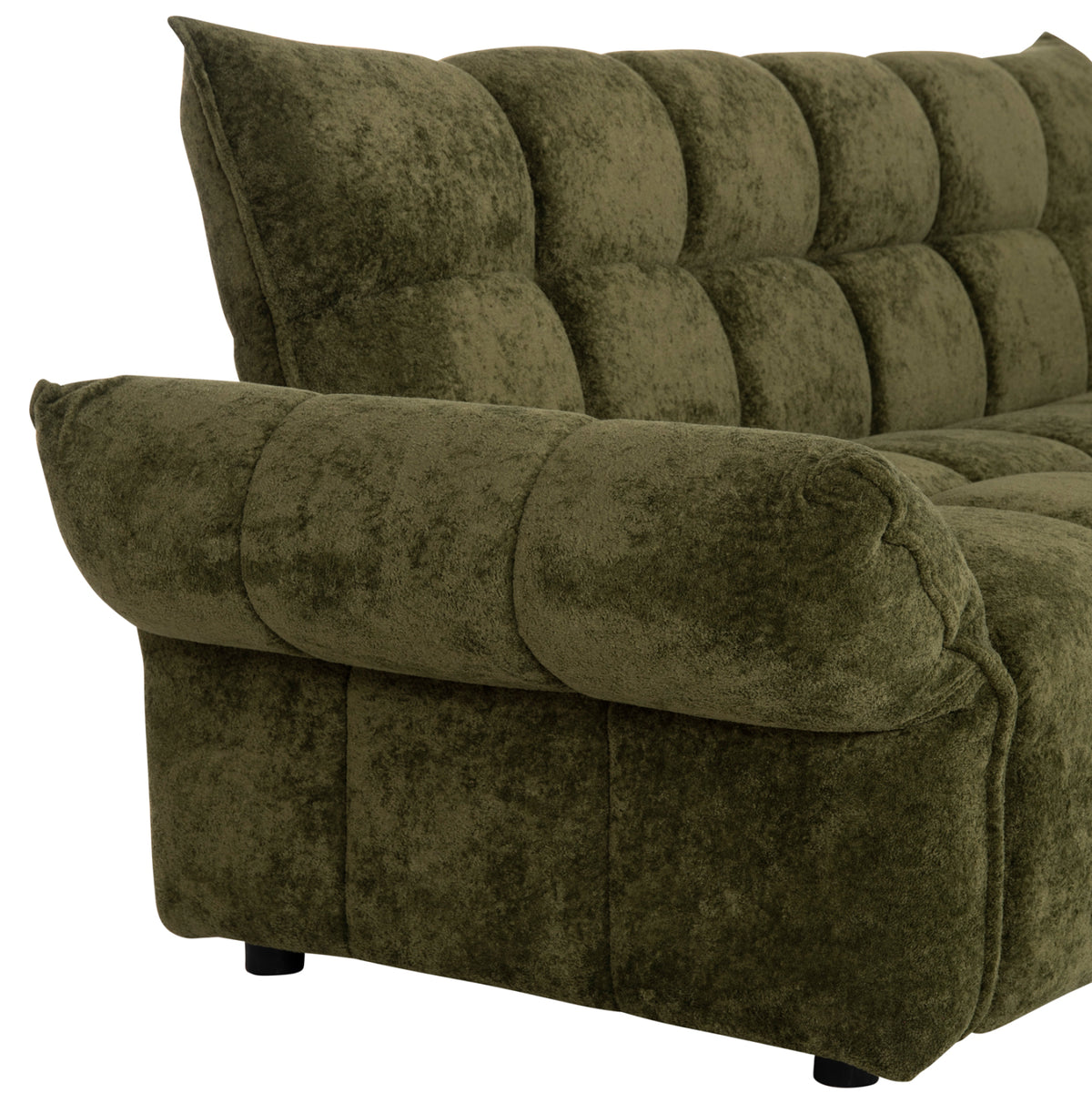 MELU SOFA BED GREEN FABRIC SEAT POCKET SPRINGS 245x90x85