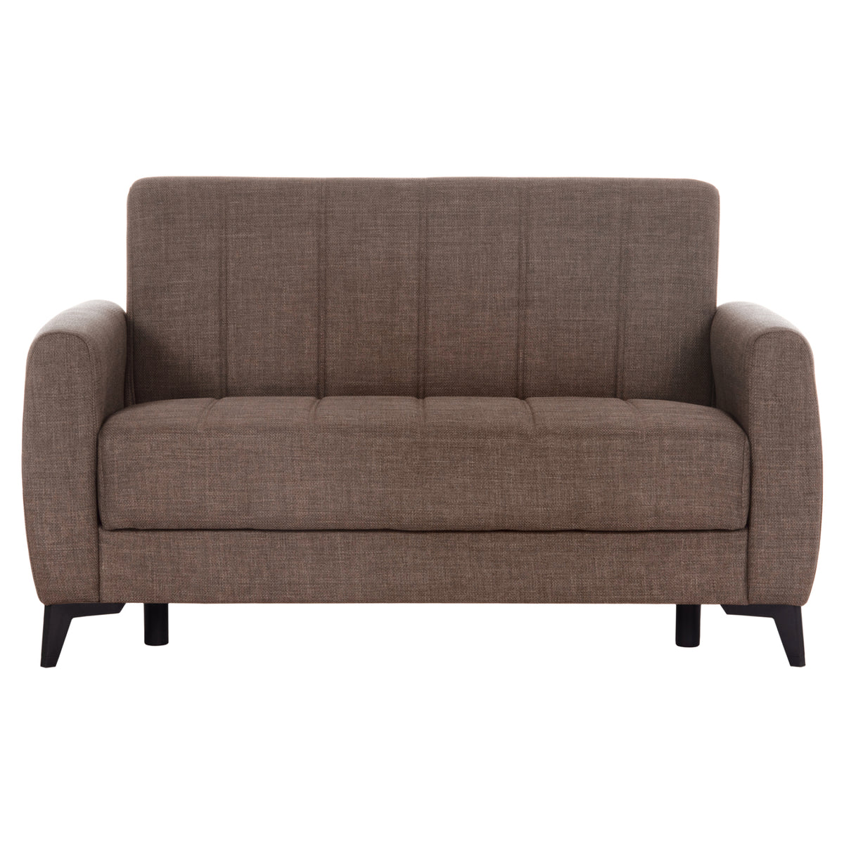 NIKKO 2-SEATER SOFA BED WITH STORAGE, BROWN FABRIC, 144x75x84