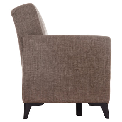 NIKKO 2-SEATER SOFA BED WITH STORAGE, BROWN FABRIC, 144x75x84