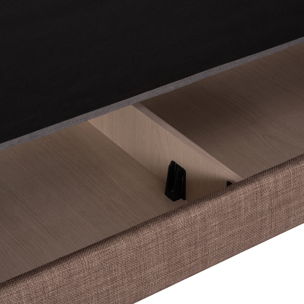 NIKKO 2-SEATER SOFA BED WITH STORAGE, BROWN FABRIC, 144x75x84