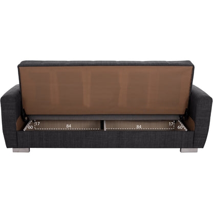 ΚΑΝΑΠΕΣ ΚΡΕΒΑΤΙ POLYA ΤΡΙΘΕΣΙΟΣ ΓΚΡΙ 215x85x76