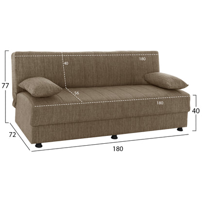 ΚΑΝΑΠΕΣ ΚΡΕΒΑΤΙ ANDRI ΤΡΙΘΕΣΙΟΣ ΚΑΦΕ 180x72x77