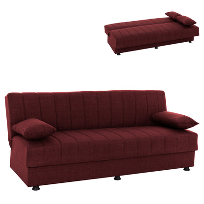 ΚΑΝΑΠΕΣ ΚΡΕΒΑΤΙ ANDRI ΤΡΙΘΕΣΙΟΣ ΚΟΚΚΙΝΟ 180x72x77