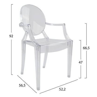 TRANSPARENT ACRYLIC ARMCHAIR ARAMIS 52,2x56,5x92
