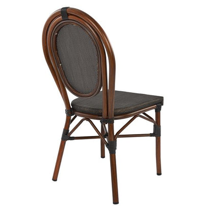 KASON ALUMINUM CHAIR BAMBOO LOOK BROWN WITH TEXTLINE 40,5x56,5x89,5