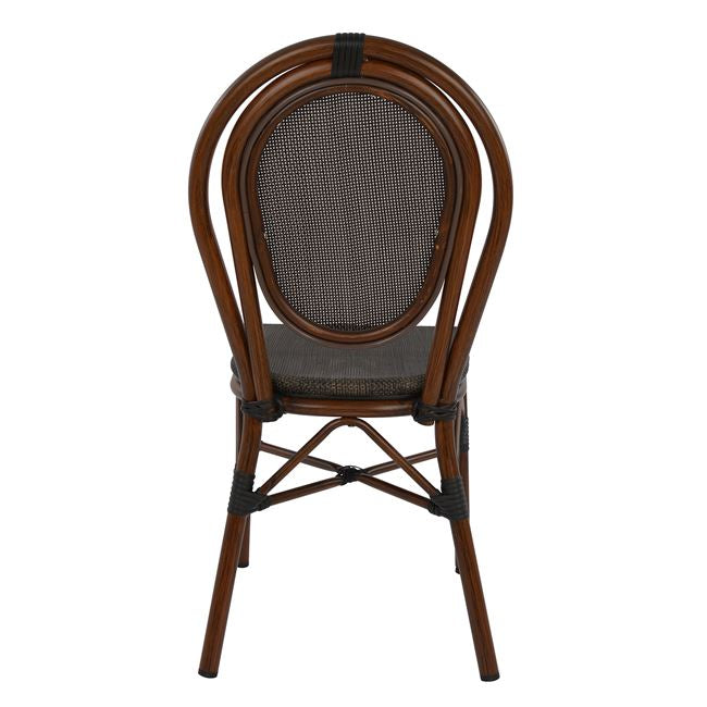 KASON ALUMINUM CHAIR BAMBOO LOOK BROWN WITH TEXTLINE 40,5x56,5x89,5