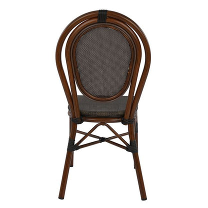 KASON ALUMINUM CHAIR BAMBOO LOOK BROWN WITH TEXTLINE 40,5x56,5x89,5