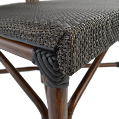 KASON ALUMINUM CHAIR BAMBOO LOOK BROWN WITH TEXTLINE 40,5x56,5x89,5