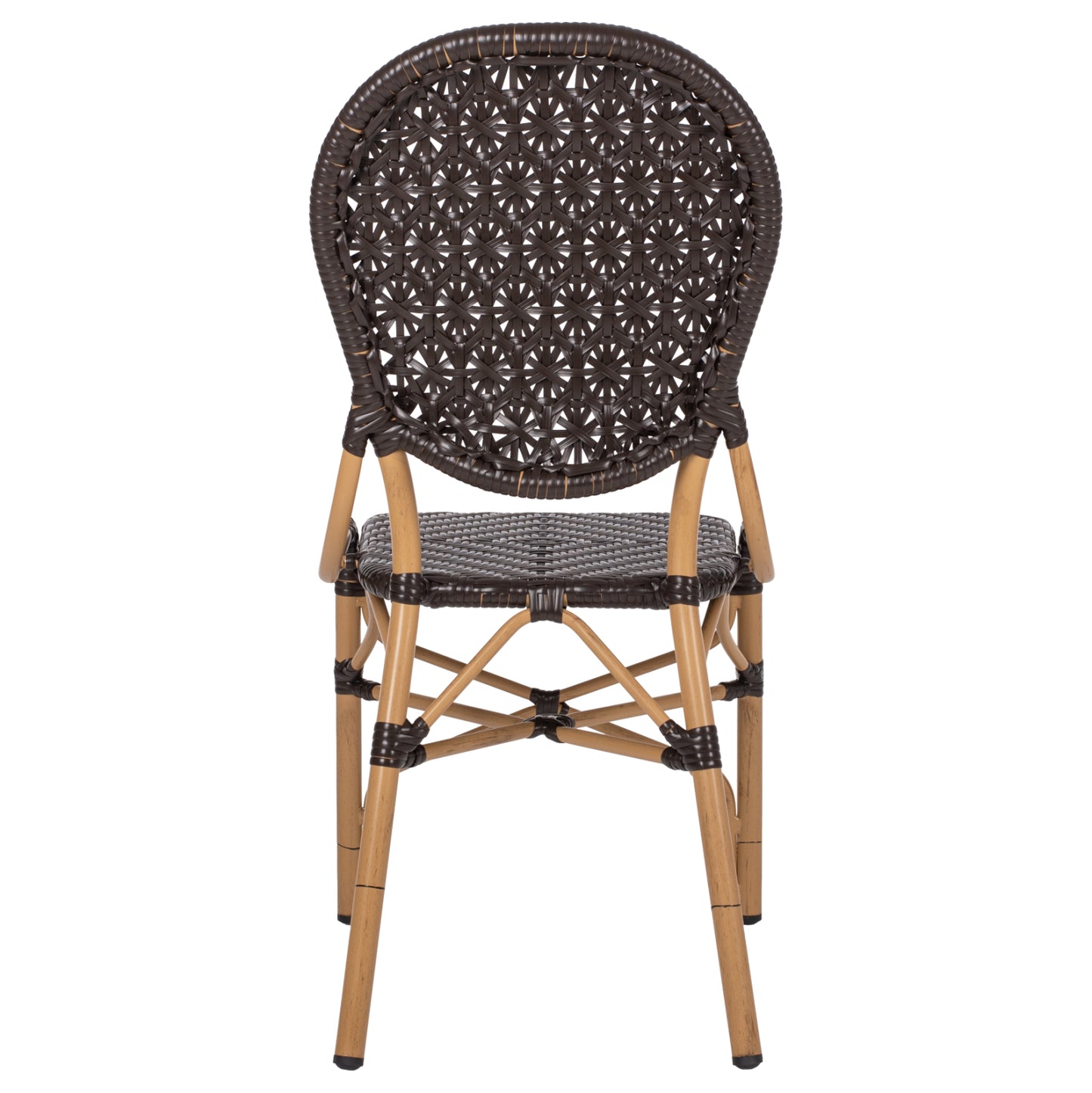 ALUMINUM BAMBOO LOOK CHAIR WITH BROWN PE RATTAN 47x58x95