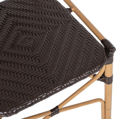 ALUMINUM BAMBOO LOOK CHAIR WITH BROWN PE RATTAN 47x58x95