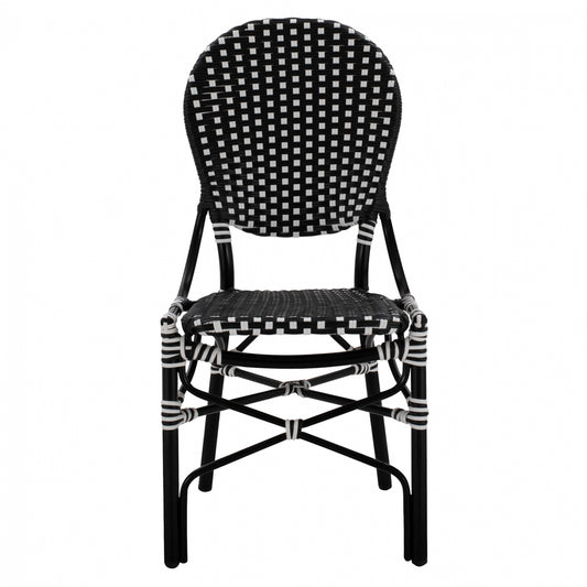 ΚΑΡΕΚΛΑ ΑΛΟΥΜΙΝΙΟΥ BAMBOO LOOK ΜΕ WICKER ΜΑΥΡΟ ΛΕΥΚΟ 46x60x96