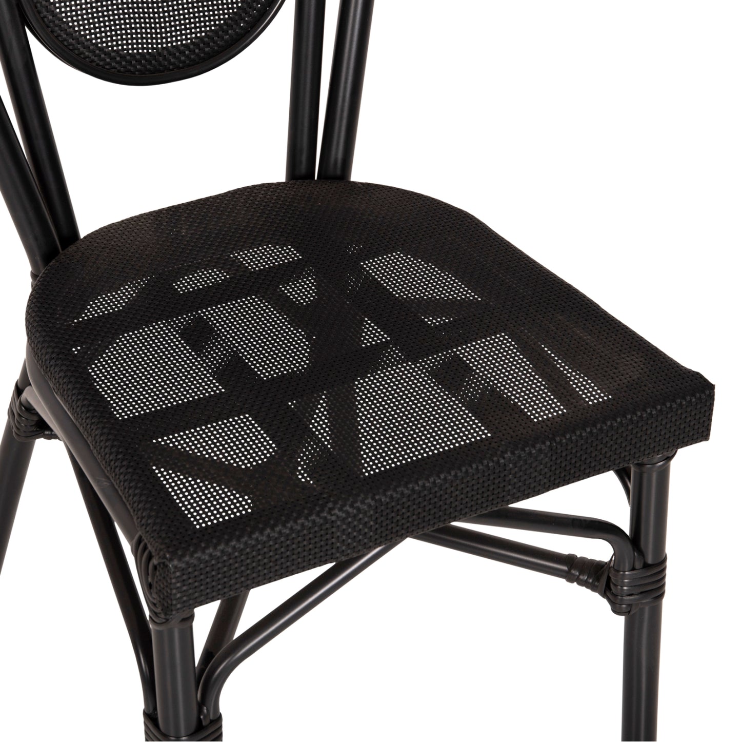 ALUMINUM CHAIR TRENT BAMBOO LOOK WITH TEXTLINE 45x57x88