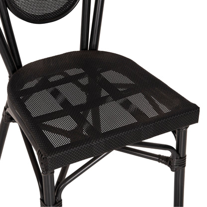 ALUMINUM CHAIR TRENT BAMBOO LOOK WITH TEXTLINE 45x57x88