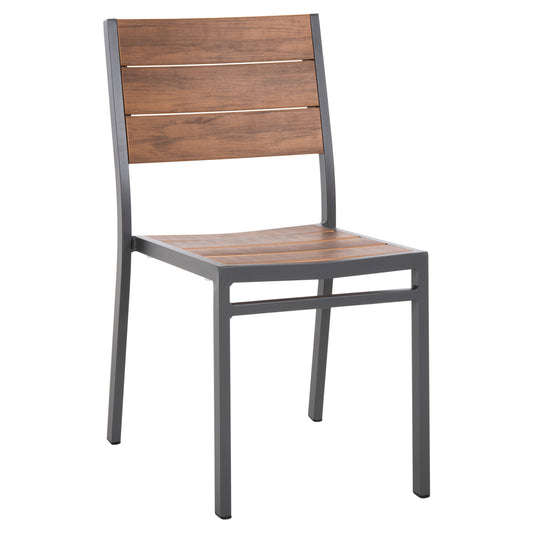 ΚΑΡΕΚΛΑ ΑΛΟΥΜΙΝΙΟΥ SAGA ΣΚΟΥΡΟ ΓΚΡΙ ΜΕ POLYWOOD 46x52x86