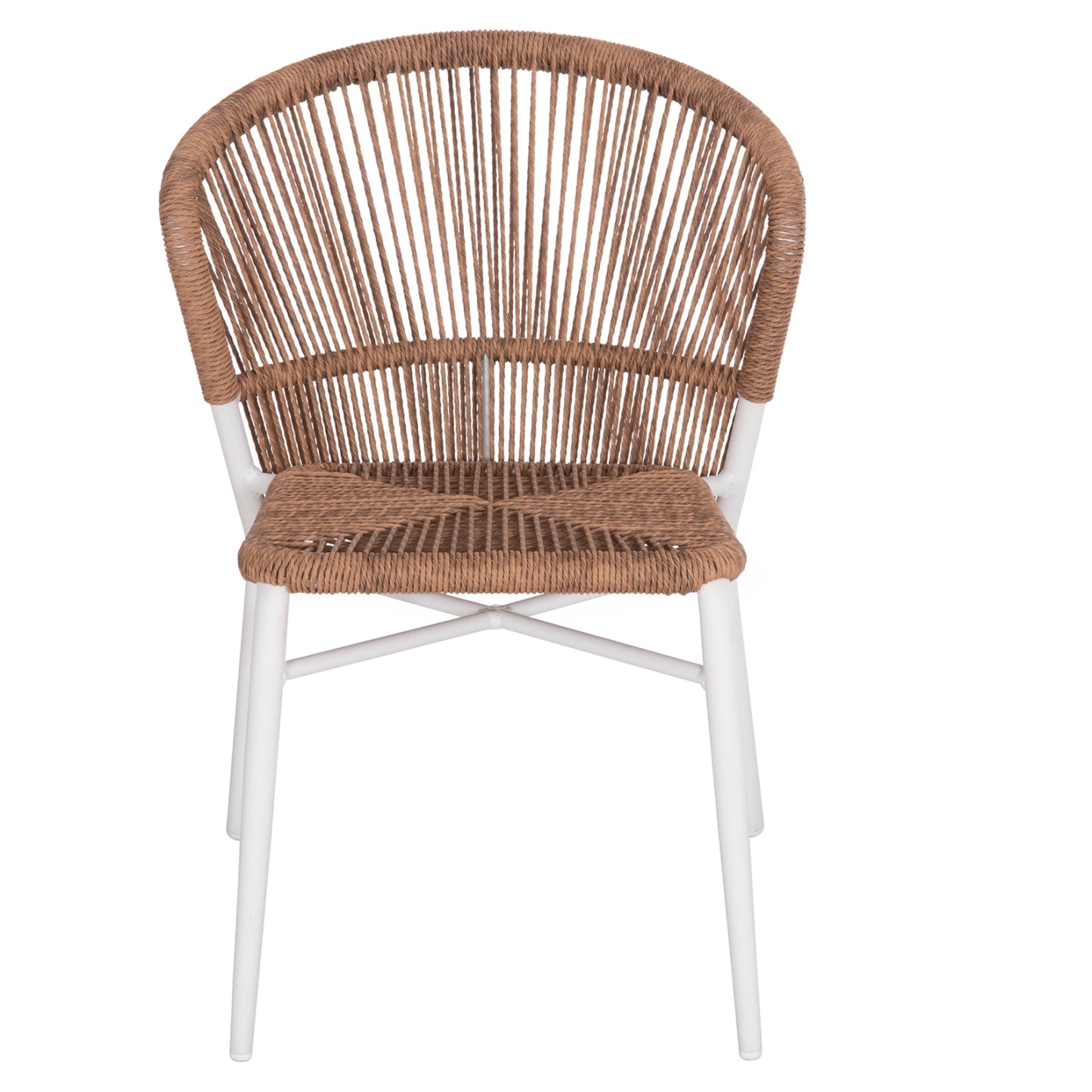 ΚΑΡΕΚΛΑ ΑΛΟΥΜΙΝΙΟΥ LYNN ΛΕΥΚΟΣ ΣΚΕΛΕΤΟΣ P.E. RATTAN ΦΥΣΙΚΟ 57x61x79